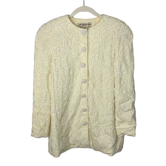 Marie St. Claire Jackets & Blazers - Vintage Marie St. Claire Beaded Jacket Blazer Cream Size 12